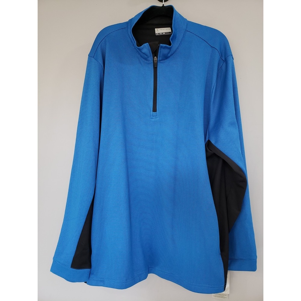 NEW PGA Tour Thermal Golf Pullover Mens 2XL Blue Black 1/4‎ Zip Long Sleeve NEW